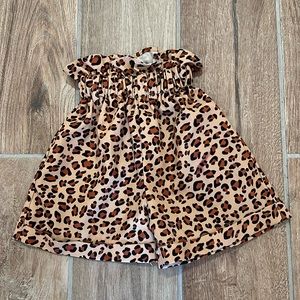 Toddler girls cheetah print paper bag waist shorts!